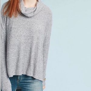 Anthropologie Maeve Gray Turtle Neck Long Sleeve Top M